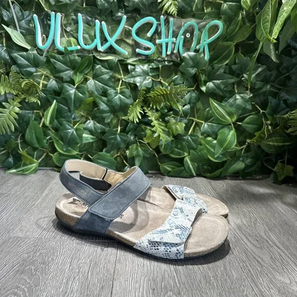 Mephisto | Shoes | Mephisto Agave Sandals Shoes Womens Size 8 Us 38 Eu Blue  White Leather Snake | Poshmark